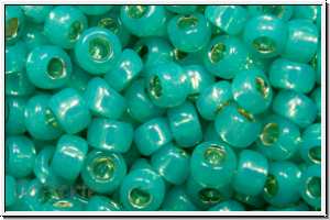 R-08-2104, TOHO Rocailles, 08/0, turquoise, opal, silver-ld., 10g