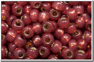 R-08-2113, TOHO Rocailles, 08/0, ruby, opal, silver-ld., 10g