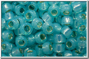 R-08-2117, TOHO Rocailles, 08/0, aqua, opal, silver-ld., 10g