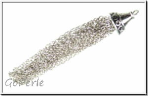 Quaste "Kreisrand", ca. 8cm, antiksilberfb., Tibetsilber, 1 Stk.