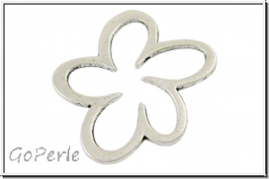 Anh�nger/Verbinder "Blume, durchbrochen", 45x42mm, silberfb., Tibetsilber, 1 Stk.
