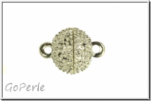 Magnetverschluss "Kugel mit Noppen", 15x10mm, silberfb., Metall, 1 Stk.