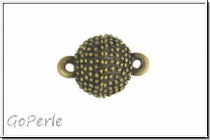 Magnetverschluss "Kugel mit Noppen", 15x10mm, antikmessingfb., Metall, 1 Stk.