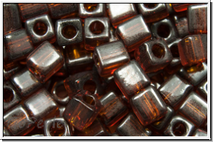 SB-03-0134, MIYUKI Squares, 3mm, topaz, dk., trans., 10g