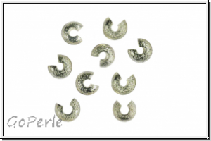 Kaschierperlen, "Crimp Cover", 3mm, diamantiert, antiksilberfb., Metall, 10 Stk.