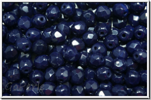 B�hm. Glasschliffperle, PRECIOSA, feuerpol., 4mm, blue, night, op., 50 Stk.