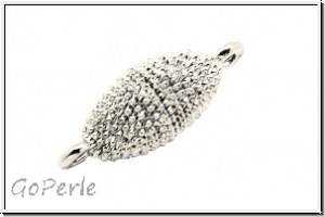 Magnetverschluss Olive mit Noppen", 22x9mm, silberfb., Metall, 1 Stk.
