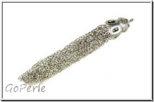 Quaste "Bl�tenkelch", ca. 7cm, antiksilberfb. Metall, 1 Stk.
