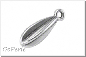 Anh�nger "Tropfen mit Lamellen", 20x7mm, antiksilberfb., Metall, 1 Stk.