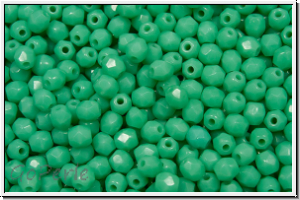B�hm. Glasschliffperle, feuerpol., 3mm, turquoise, op., 50 Stk.