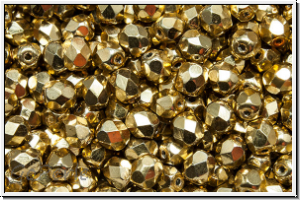 B�hm. Glasschliffperle, feuerpol., 4mm, gold, met., 50 Stk.