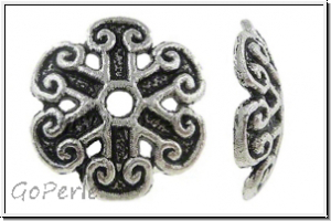 Perlenkappe "Ionisch", 12x2,7mm, antiksilberfb., Tibetsilber, 10 Stk.