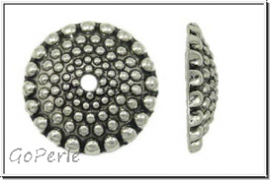 Perlenkappe "Sonnenrad", 15,5x3,6mm, antiksilberfb., Tibetsilber, 2 Stk.