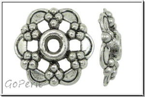 Perlenkappe "Punkteb�gen", 14x3,8mm, antiksilberfb., Tibetsilber, 2 Stk.