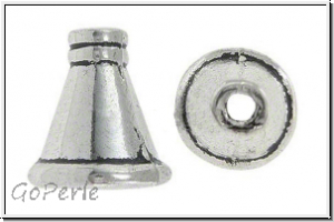 Perlenkappe (-cone) "Turm", 10x11mm, antiksilberfb., Tibetsilber, 1 Stk.
