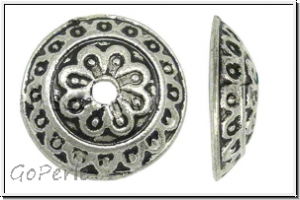 Perlenkappe "Thors Schild", 14x4mm, antiksilberfb., Tibetsilber, 2 Stk.