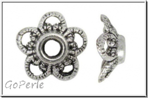 Perlenkappe "5-arcs", 11x4mm, antiksilberfb., Tibetsilber, 10 Stk.