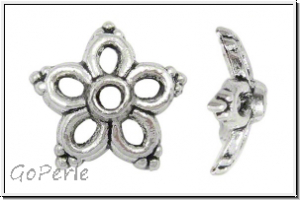 Perlenkappe "Narzisse", 13x4mm, antiksilberfb., Tibetsilber, 10 Stk.