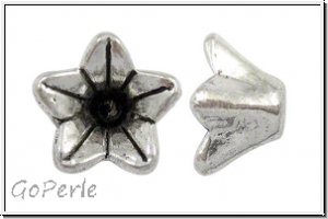 Perlenkappe "Campanula", 9x5mm, antiksilberfb., Tibetsilber, 10 Stk.