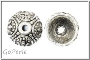 Perlenkappe "Pileolus", 10x3,7mm, antiksilberfb., Tibetsilber, 10 Stk.