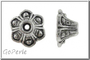 Perlenkappe "Scilla", 9x5mm, antiksilberfb., Tibetsilber, 10 Stk.