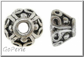 Perlenkappe "Dora", 8x4,3mm, antiksilberfb., Tibetsilber, 10 Stk.