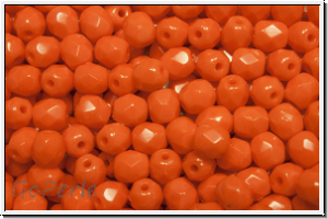 B�hm. Glasschliffperle, feuerpol., 4mm, orange, op., 50 Stk.