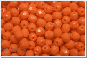 B�hm. Glasschliffperle, feuerpol., 4mm, orange, lt., op., 50 Stk.