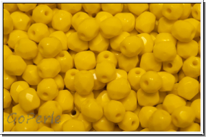B�hm. Glasschliffperle, feuerpol., 4mm, yellow, lt., op., 50 Stk.