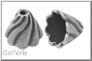 Perlenkappe (-cone) "Helix", 13x12mm, antiksilberfb., Messing, 1 Stk.