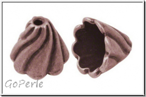 Perlenkappe (-cone) "Helix", 13x12mm, antikkupferfb., Messing, 1 Stk.