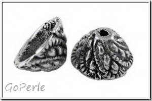 Perlenkappe "Drop Spiral", 10,5x5mm, antiksilberfb., Tibetsilber, 2 Stk.