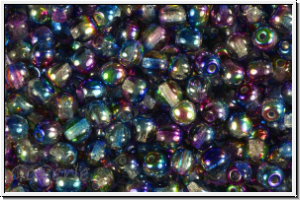 b�hm. Glasperle, rund, 4mm, crystal, transparent, magic blue/purple, 50 Stk.