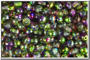b�hm. Glasperle, rund, 4mm, crystal, trans., magic orchid, 50 Stk.
