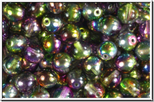 b�hm. Glasperle, rund, 6mm, crystal, trans., magic orchid, 25 Stk.