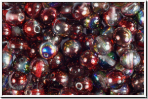 b�hm. Glasperle, rund, 6mm, crystal, trans., magic wine, 25 Stk.
