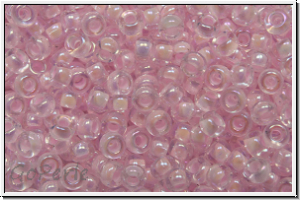 RR-11-0272, MIYUKI Rocailles, 11/0, crystal, trans., pink-ld., AB, 10g