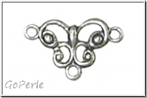 Verbinder "Schmetterling" TRINITY BRASS, Stamping, 12x7,5mm, antikversilbert, Messing, 1 Stk.