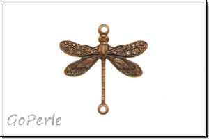 Verbinder "Small Dragonfly 2-Ring" TRINITY BRASS,17x16mm, antikmessingfb., Messing, 1 Stk.