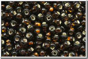 b�hm. Rocailles, 10/0, topaz, dk., trans., silver-ld., 10g