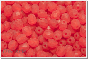 B�hm. Glasschliffperle, feuerpol., 4mm, siam, trans., matte, 50 Stk.