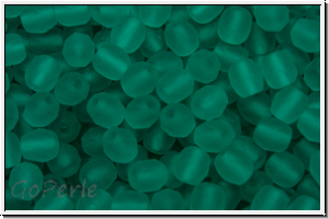 B�hm. Glasschliffperle, feuerpol., 4mm, teal, trans., matte, 50 Stk.