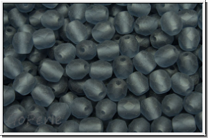 B�hm. Glasschliffperle, feuerpol., 4mm, montana, trans., matte, 50 Stk.