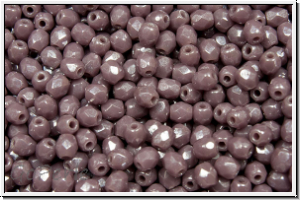 B�hm. Glasschliffperle, feuerpol., 3mm, lavender, dk., op., luster, 50 Stk.
