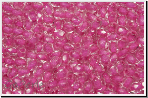 B�hm. Glasschliffperle, feuerpol., 3mm, crystal, trans., pink-ld., 50 Stk.