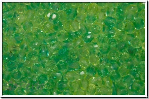 B�hm. Glasschliffperle, feuerpol., 3mm, lime/turquoise, trans., 50 Stk.