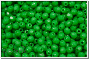 B�hm. Glasschliffperle, feuerpol., 3mm, jade green, dk., op., 50 Stk.