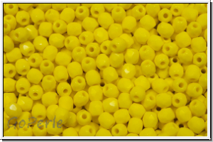 B�hm. Glasschliffperle, feuerpol., 3mm, yellow, lt., op., 50 Stk.