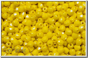 B�hm. Glasschliffperle, feuerpol., 3mm, yellow, lt., op., luster, 50 Stk.
