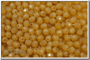 B�hm. Glasschliffperle, feuerpol., 3mm, caramel, opal, 50 Stk.